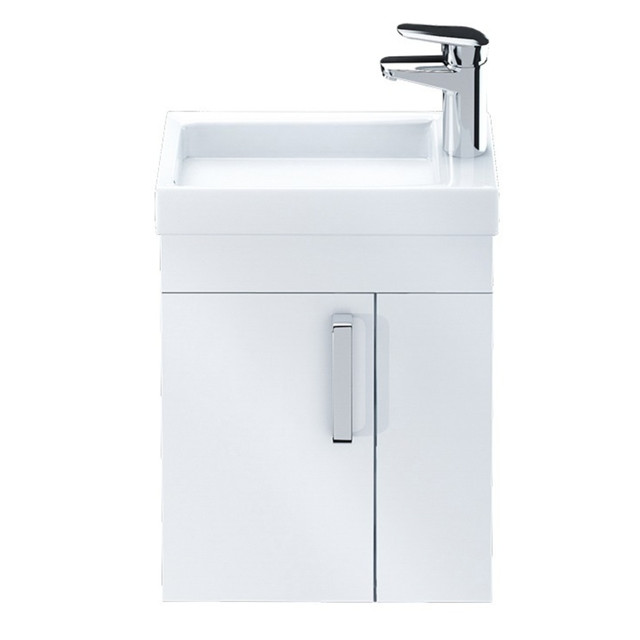 тумба с раковиной подвесная IDDIS Torr 40см полки с права белая