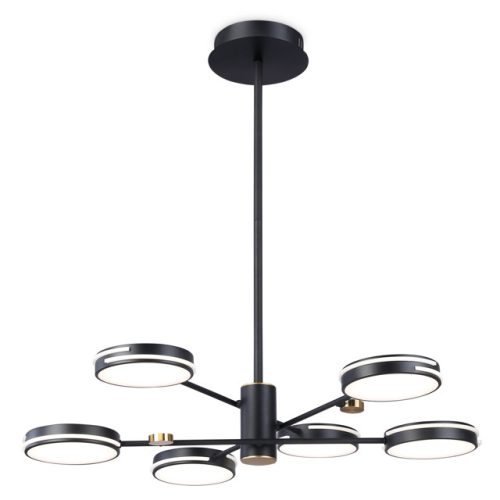 люстра потолочная AMBRELLA Comfort LED 50Вт 6400К 3750Лм черный/золото