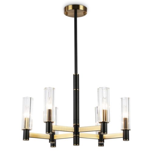 люстра потолочная AMBRELLA High Light E14 6х40Вт черный/латунь/прозрачный