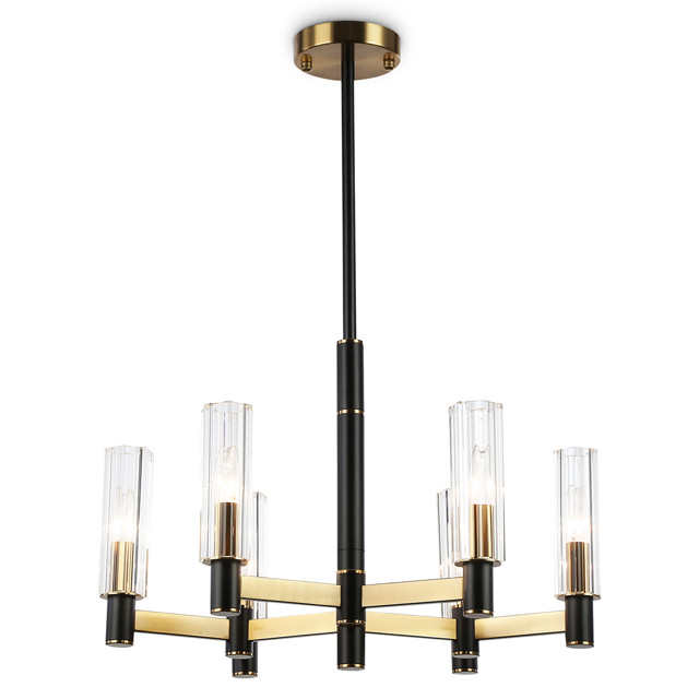 люстра потолочная AMBRELLA High Light E14 6х40Вт черный/латунь/прозрачный