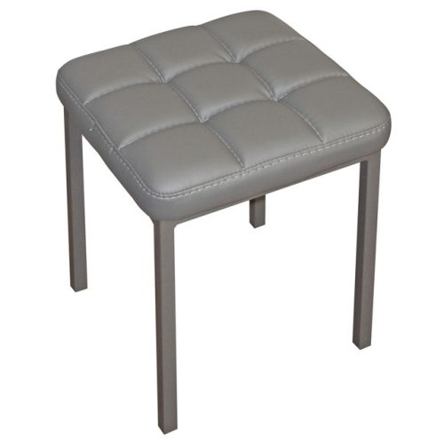 табурет ПУФ 350х350х470мм темно-серый искуственная кожа/металл