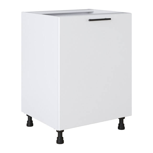 кухонный шкаф напольный Белый лед 820х600х504мм 1 дверь МДФ/ЛДСП