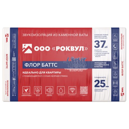 теплоизоляция РОКВУЛ Флор Баттс 1000х600х25мм