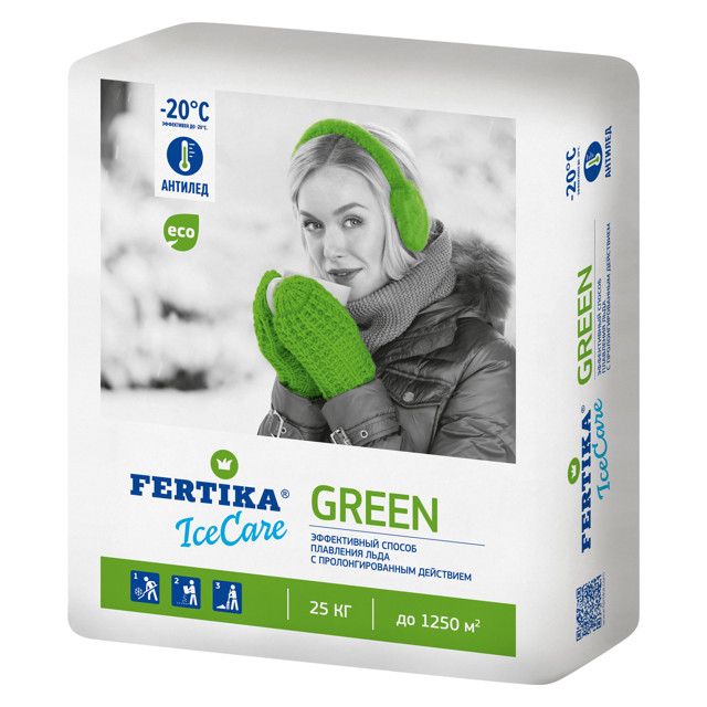 реагент противогололедный FERTIKA IceCare Green -20°C 25 кг
