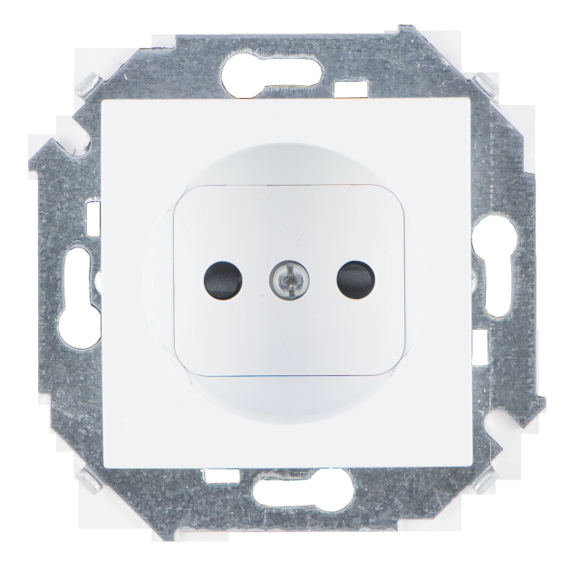 розетка 1 пост SIMON серия 15 без заземления белый
