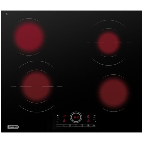 поверхность электрическая DELONGHI VITTORIO 2E1F CR 59см 4 конфорки черный