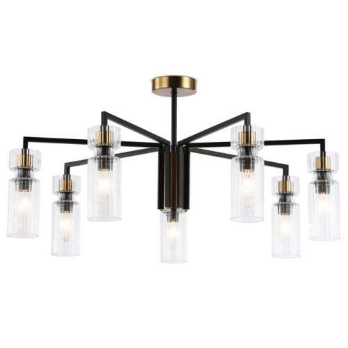 люстра потолочная AMBRELLA High Light E14 7х40Вт черный/латунь/прозрачный