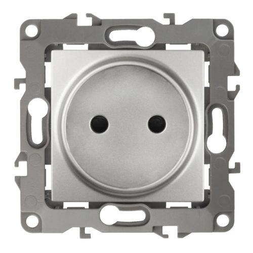 розетка 1 пост ЭРА серия 12 без заземления алюминий