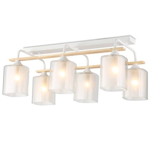 люстра потолочная AMBRELLA Traditional E27х6 60Вт белый/дерево