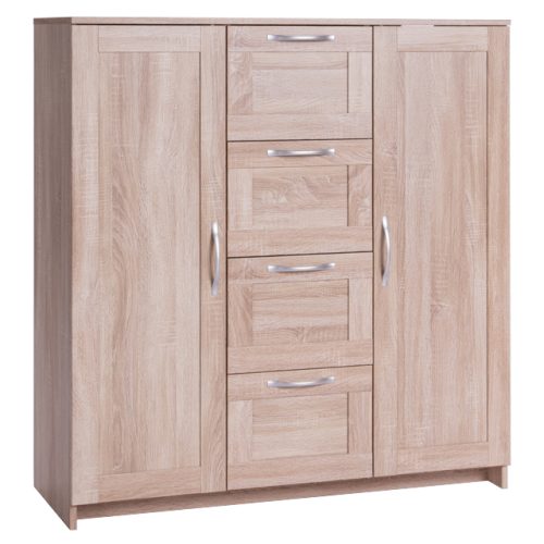 тумба СИРИУС 2 двери и 4 ящика 1171x1234x412мм сонома ЛДСП