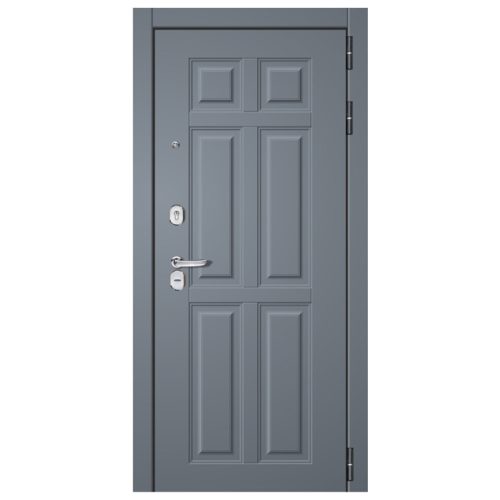 дверь входная Рубин чёрный муар софт графит софт белый 970мм правая