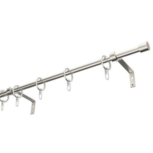 карниз телескоп. 1-рядный UGO LOKS 120-210см 16мм хром наконечник эридан, арт.580962