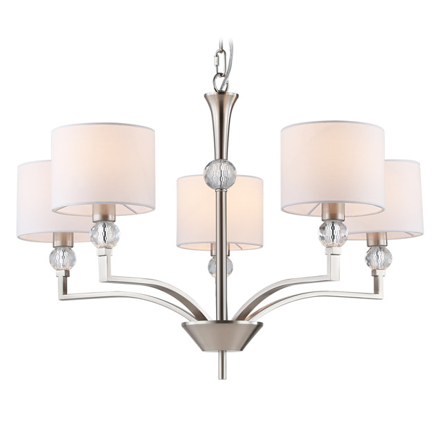 люстра подвесная AMBRELLA High Light E14х5 40Вт никель/белый