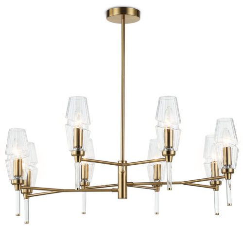 люстра потолочная AMBRELLA High Light E14х8 40Вт латунь/прозрачный