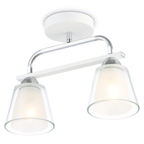 люстра потолочная AMBRELLA Traditional E27х2 60Вт белый/хром/прозрачный/белый матовый