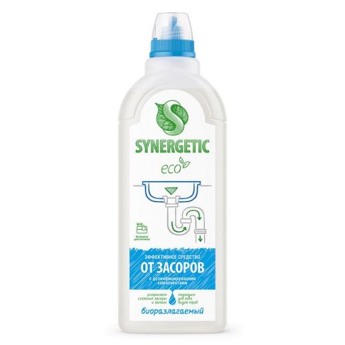 средство чистящее SYNERGETIC для удаления засоров в трубах жидкость 1л