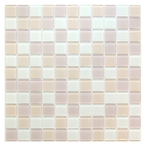 мозаика стеклянная Nice Вива 30x30x0,35 мм чип 25x25 мм цвет светло-бежевый микс