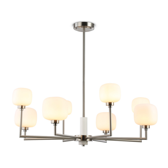 люстра потолочная AMBRELLA High Light G9х8 40Вт сатин никель/белый матовый