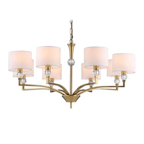 люстра подвесная AMBRELLA High Light E14х8 40Вт латунь/белый