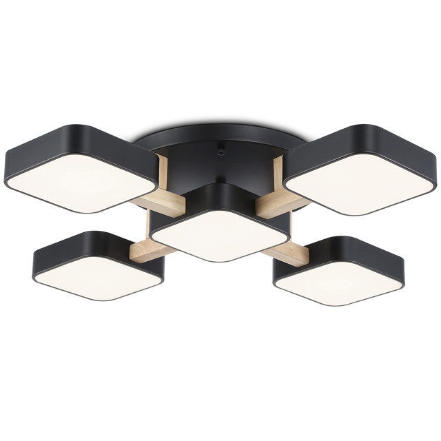 люстра потолочная AMBRELLA Comfort LED 90Вт 6000К 7200Лм черный/дерево