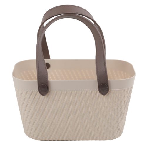 корзина-сумка TODELIA 30х15,5х17,3см 5,5л пластик, ТПР-резина бежевая