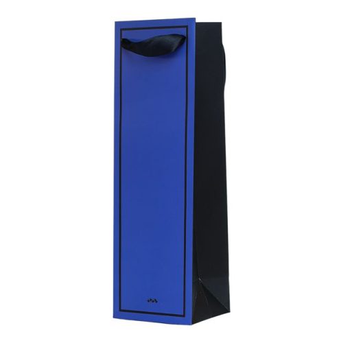 пакет Однотонный 11х36х10см меловка 200 г/кв.м матовая ламинация синий чёрный