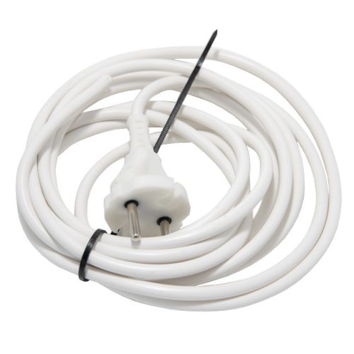 шнур с вилкой РЕАЛЬНАЯ ЭЛЕКТРИКА армированный ПВС 2х0,75мм 6А 3м белый