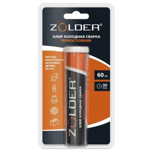 клей эпоксидный ZOLDER Холодная Сварка пластилин термостойкий 60г, арт.ЭК000140559