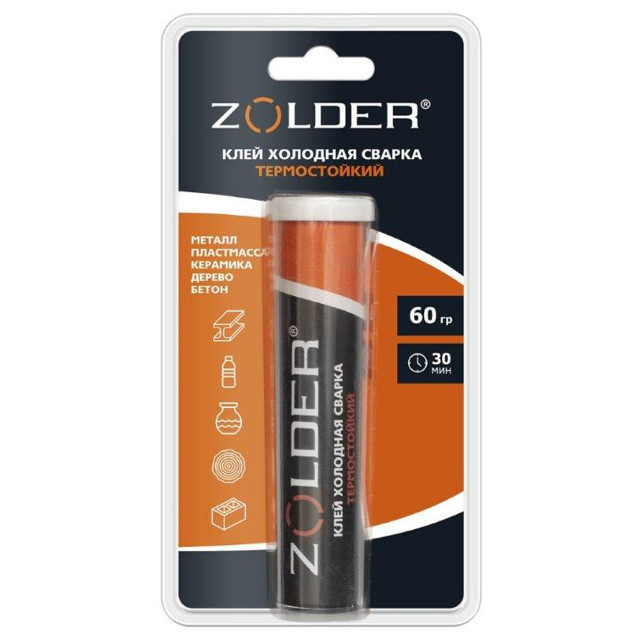 клей эпоксидный ZOLDER Холодная Сварка пластилин термостойкий 60г, арт.ЭК000140559