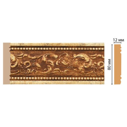 молдинг DECOMASTER 2400х12х80мм золотой, арт.150-552