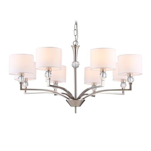 люстра подвесная AMBRELLA High Light E14х8 40Вт никель/белый