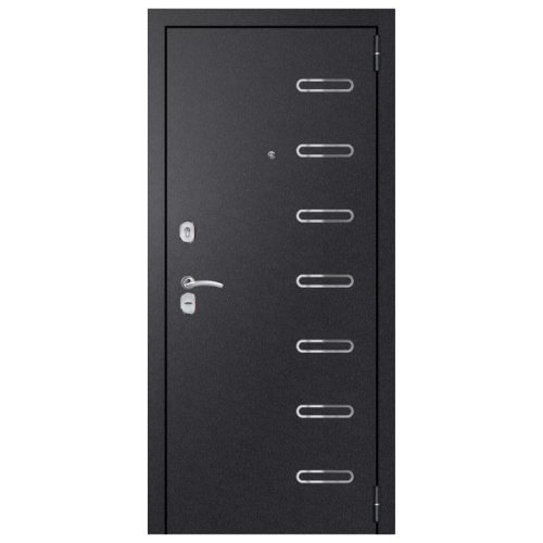 дверь входная Хит-8_ Nova чёрный шелк, белый ясень 860мм левая