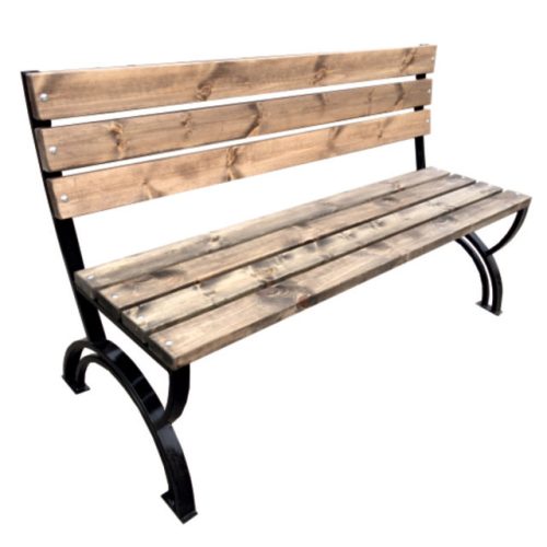 скамейка садовая со спинкой Ск-9 150х63х89см дерево/металл (2 короба)