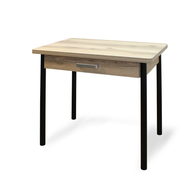 стол поворотно-раскладной М20 900(1200)х600мм делано/черный ЛДСП/металл