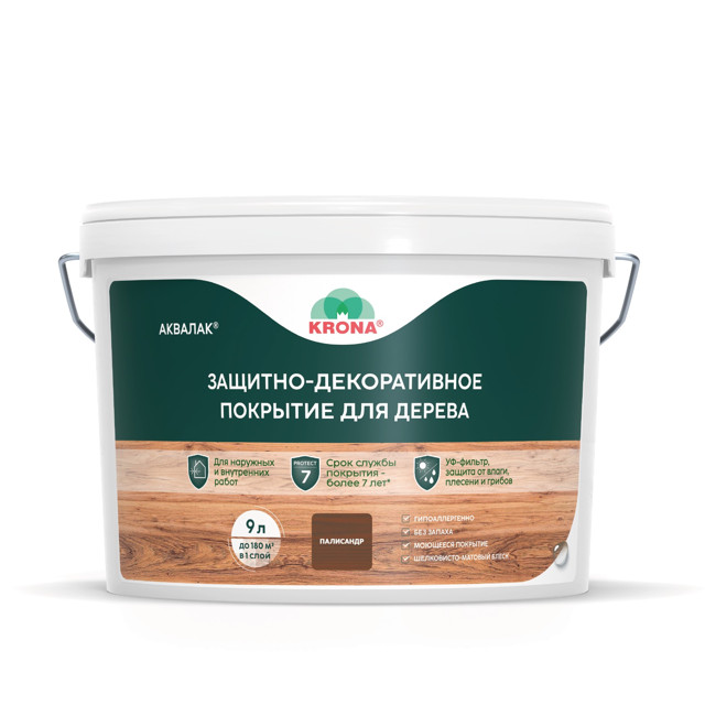 аквалак KRONA палисандр 9 л, арт.66366443