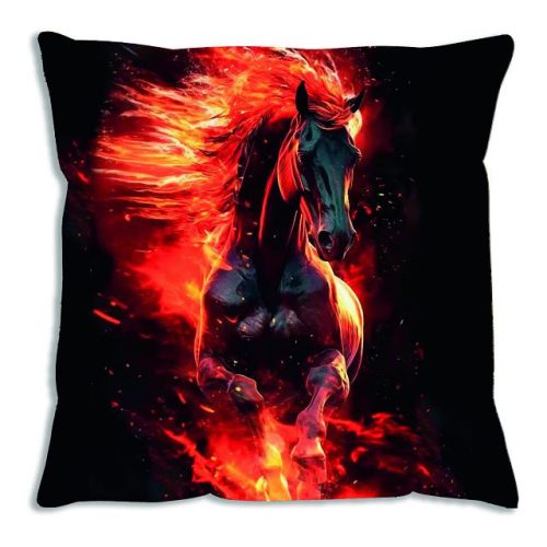 подушка декоративная Лошадь 40х40см черная, арт.ПД лошадь красн