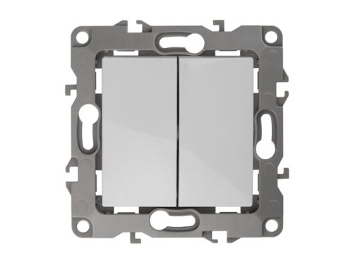 выключатель 2-клавишный ЭРА серия 12 белый