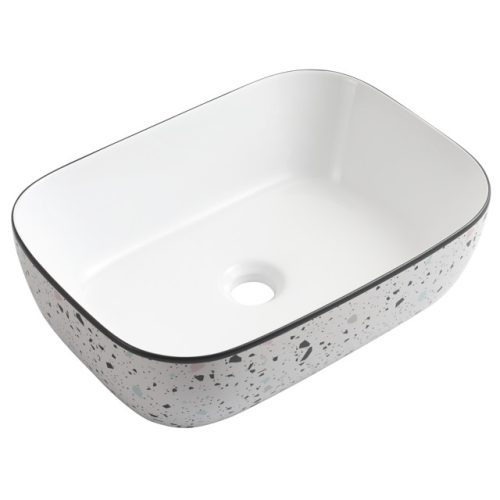 раковина накладная VITARTA Corfu 45,5х33х13,5см прямоугольная белая