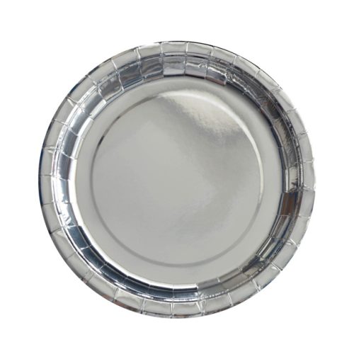 набор тарелок Серебро 10шт 23см бумага