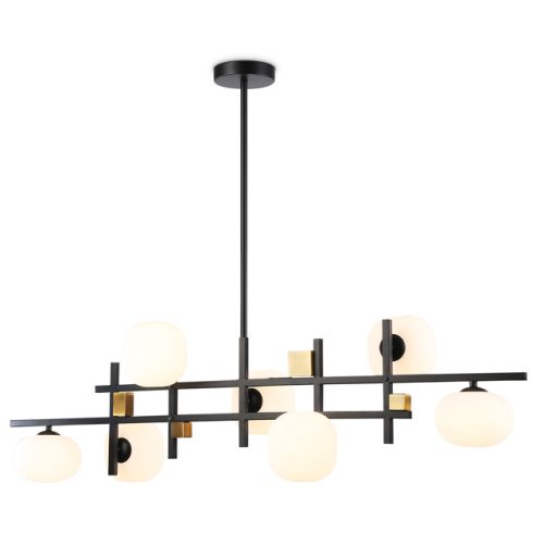 люстра потолочная AMBRELLA High Light G9х7 28Вт черный/латунь/белый матовый