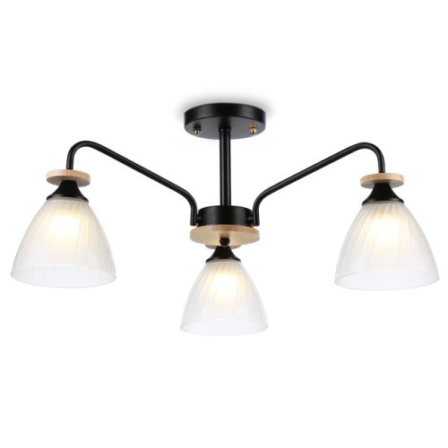 люстра потолочная AMBRELLA Traditional E27х3 40Вт черный/белый матовый