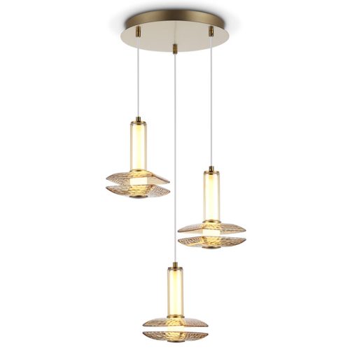 светильник подвесной светодиодный AMBRELLA High Light 35Вт 3000K латунь/янтарь