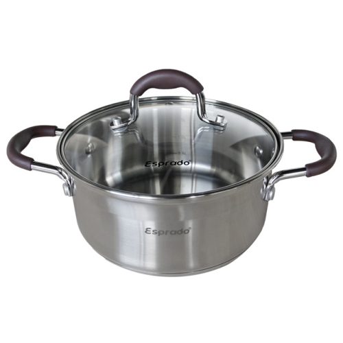 кастрюля  ESPRADO Toffee 2,9л 20см нерж.сталь стеклянная крышка индукция