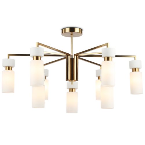 люстра потолочная AMBRELLA High Light E14 9х40Вт латунь/белый матовый