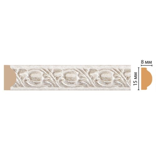 молдинг DECOMASTER 2400х8х15мм белый, арт.130C-19D