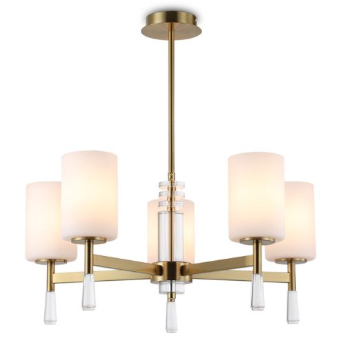 люстра потолочная AMBRELLA High Light E27 5х60Вт латунь/белый матовый