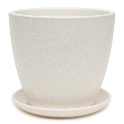 горшок бетонный с поддоном Спрей бутон 1,3л d15 h13 белый