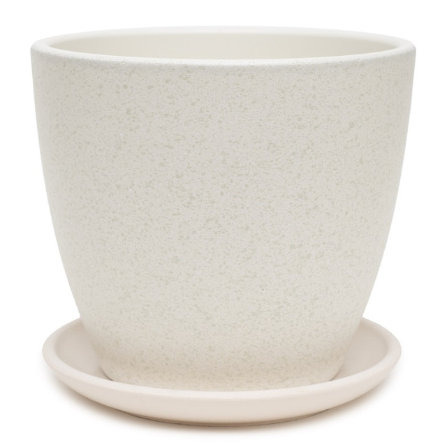 горшок бетонный с поддоном Спрей бутон 1,3л d15 h13 белый