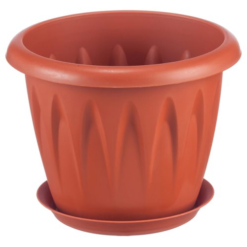 горшок с поддоном Алиция 2л d18см h15см пластик в асс-те