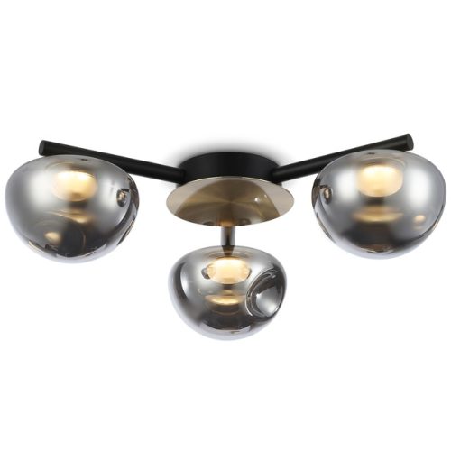 люстра потолочная светодиодная AMBRELLA High Light 18Вт 3000K черный/золото/дымчатый